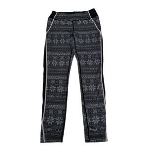 Alp n Rock Base Layer Leggings Pants Womens Size M Gray & Black Fair Isle